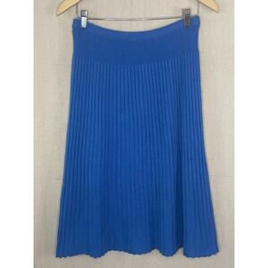 Vintage Mamut Blue Pleated Sweater Skirt Medium Academia Hipster Librarian Chic